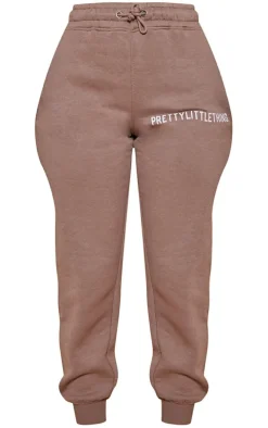 PRETTYLITTLETHING Toffee Logo High Waisted Cuffed Sweatpant