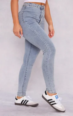 PRETTYLITTLETHING Vintage Wash Disco Skinny Jeans