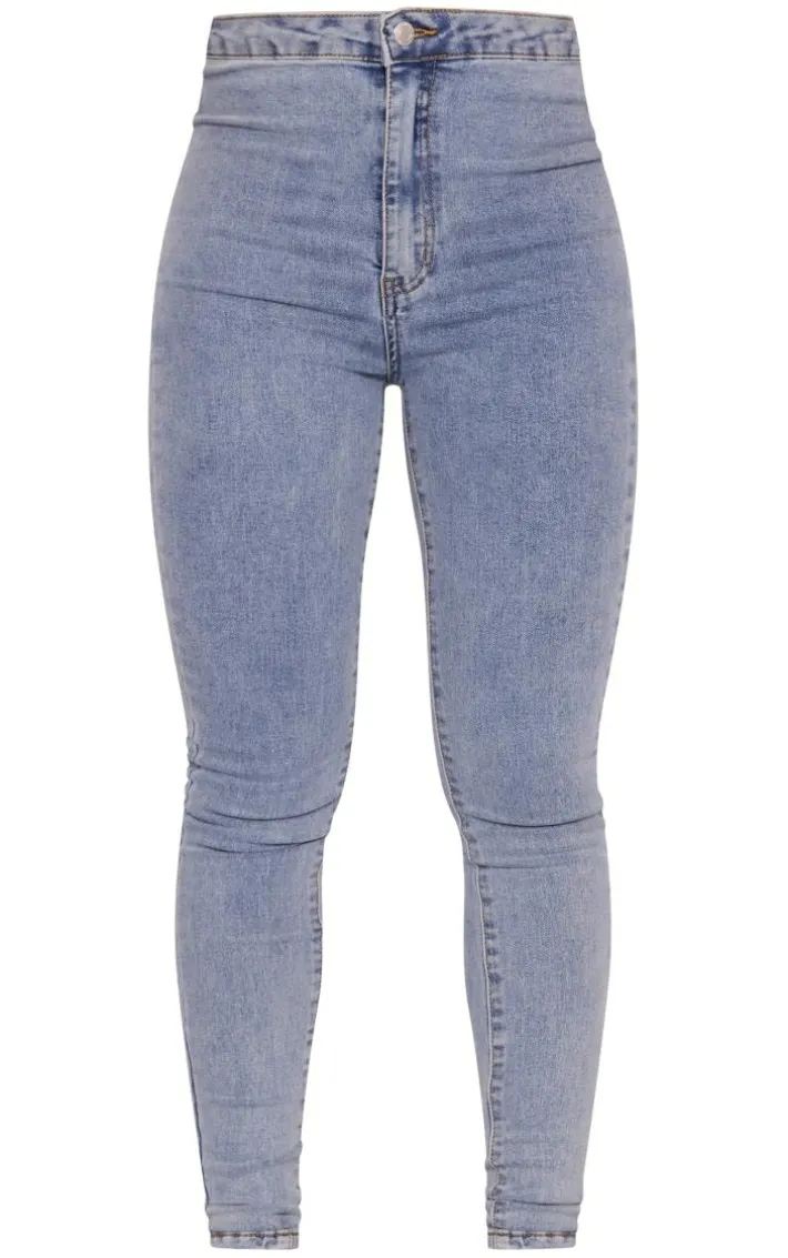 PRETTYLITTLETHING Vintage Wash Disco Skinny Jeans