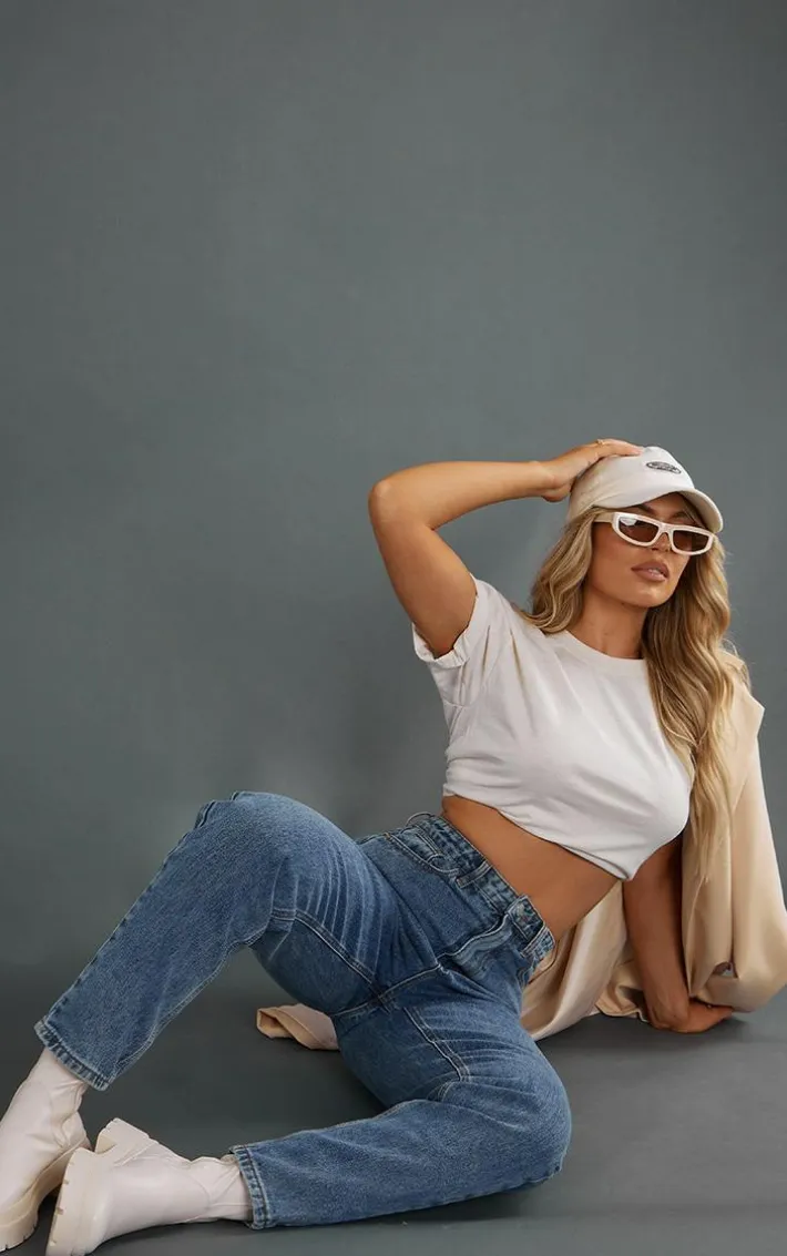 PRETTYLITTLETHING Vintage Wash Mom Jeans