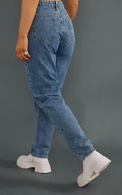 PRETTYLITTLETHING Vintage Wash Mom Jeans
