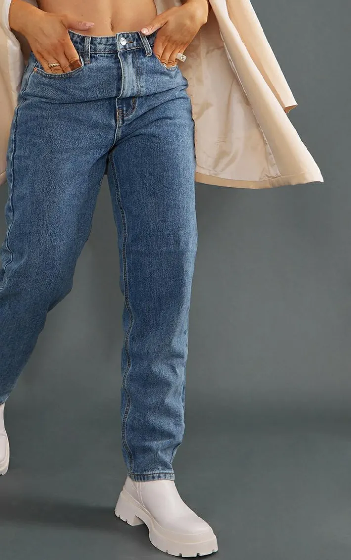PRETTYLITTLETHING Vintage Wash Mom Jeans