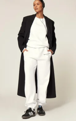 PRETTYLITTLETHING White Graphic Copyright Sweatpants