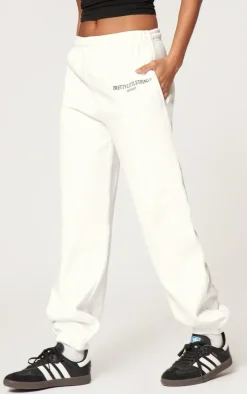 PRETTYLITTLETHING White Graphic Copyright Sweatpants