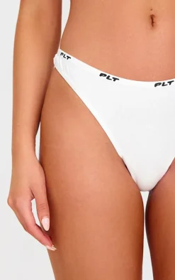 PRETTYLITTLETHING White Jersey Thong