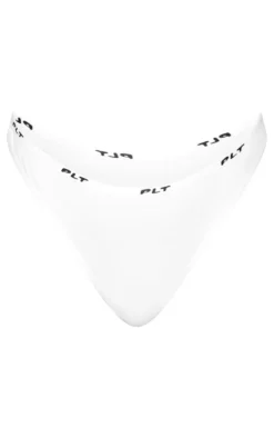 PRETTYLITTLETHING White Jersey Thong
