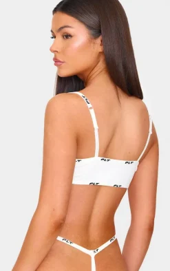 PRETTYLITTLETHING White Jersey Bralette
