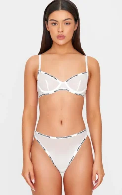 PRETTYLITTLETHING White Mesh Underwired Bra