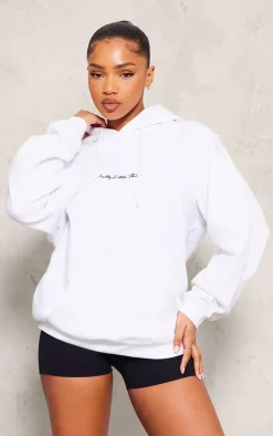PRETTYLITTLETHING White Oversized Sweat Basic Hoodie