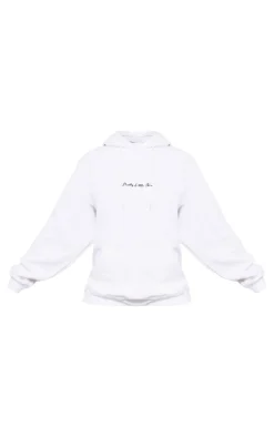 PRETTYLITTLETHING White Oversized Sweat Basic Hoodie