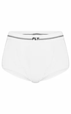 PRETTYLITTLETHING White Tape High Waist Briefs