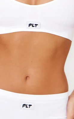 PRETTYLITTLETHING White Woven Badge Seamless Brief