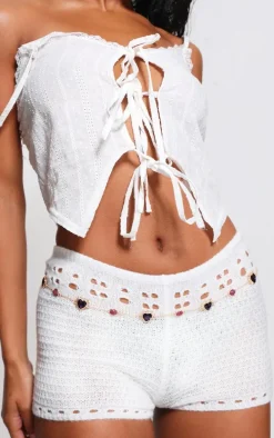 Purple Heart And Jewel Detail Belly Chain