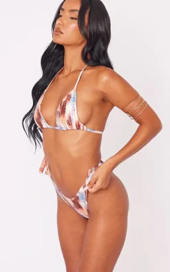 Purple Mixed Animal Print High Brazilian Bikini Bottoms