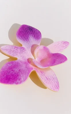 Purple Ombre Flower String Necklace