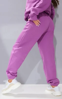Purple Prettylittlething Graphic Embroidery Sweatpants