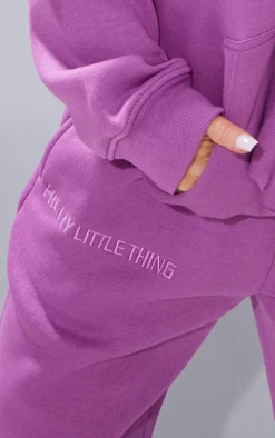 Purple Prettylittlething Graphic Embroidery Sweatpants