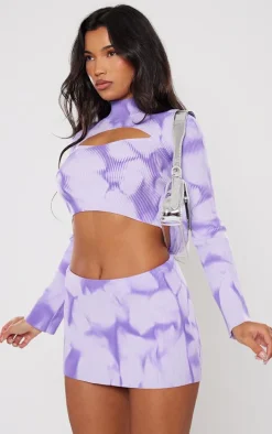 Purple Tie Dye Rib Knit Sleeves