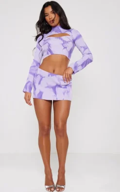 Purple Tie Dye Rib Knit Sleeves