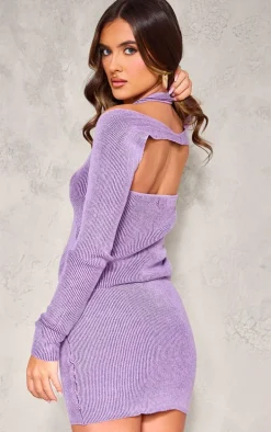 Purple Two Tone Knit Top & Sleeves