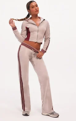 Purple Velvet Straight Leg Sweatpant