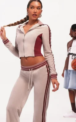 Purple Velvet Straight Leg Sweatpant