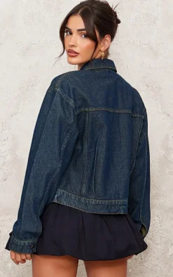 Raw Indigo Wash Oversized Fit Denim Jacket