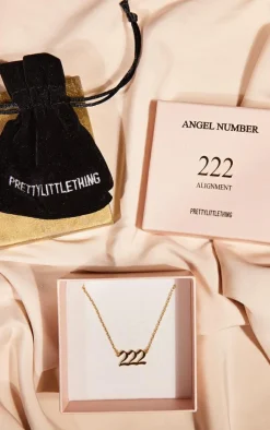 Real Gold Plated 222 Angel Number Necklace