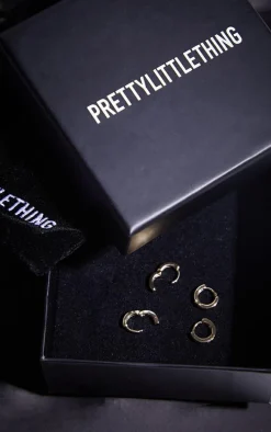 Real Gold Plated Dainty Huggie 2 Pack Hoop Earrings