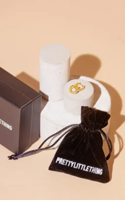 Real Gold Plated Diamante Row Huggie Earrings