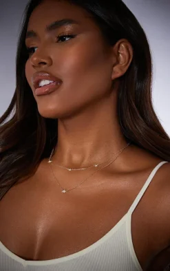 Real Gold Plated Star Diamante Necklace