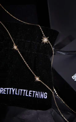 Real Gold Plated Star Diamante Necklace