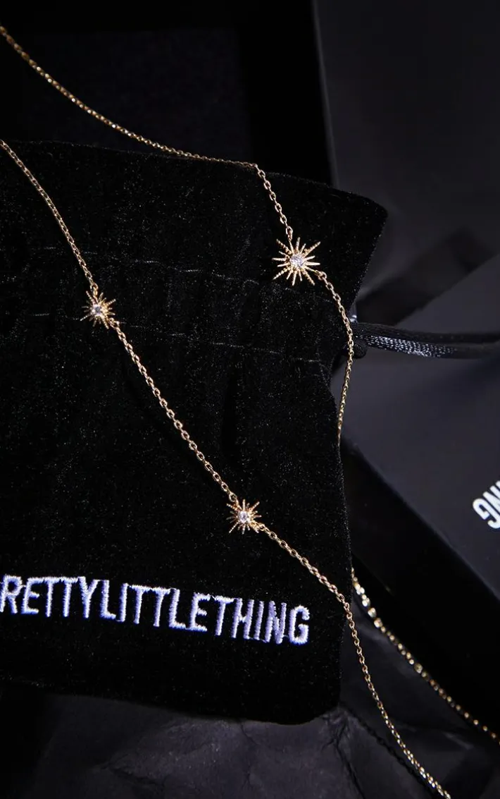 Real Gold Plated Star Diamante Necklace