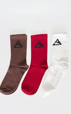 Red 3 Pack Sport Socks