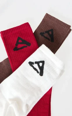 Red 3 Pack Sport Socks