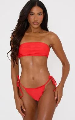 Red Bandeau Mix & Match Bikini Top