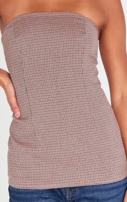 Red Check Longline Bandeau