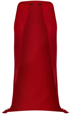 Red Crinkle Maxi Beach Sarong