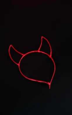 Red Cut Out Devil Horn Headband