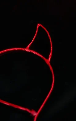 Red Cut Out Devil Horn Headband