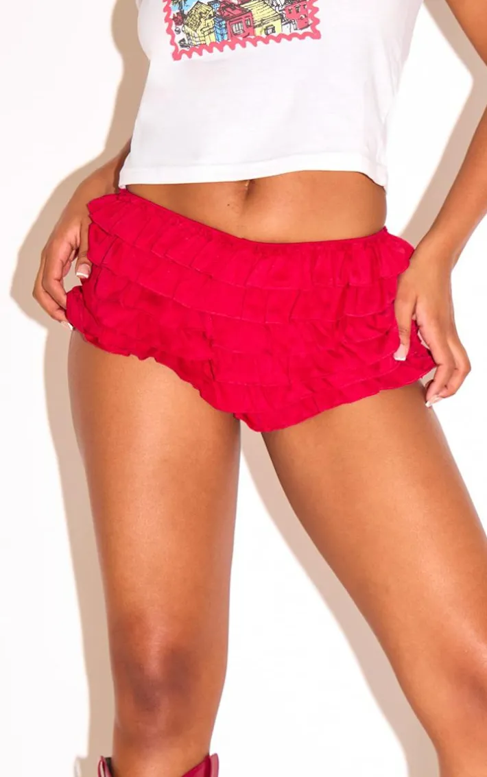 Red Extreme Frilly Bloomer Shorts