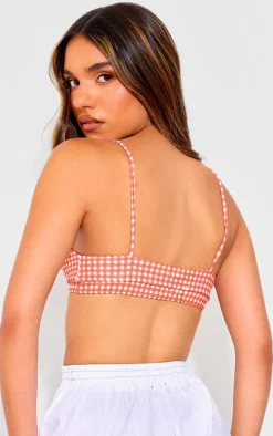 Red Gingham Soft Jersey Bralette