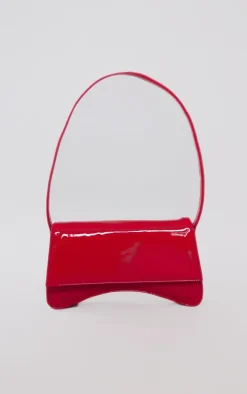Red Gloss Baguette Shoulder Bag