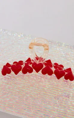 Red Heart Hair Claw Clip