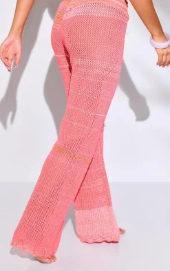 Red Marl Crochet Beach Pants
