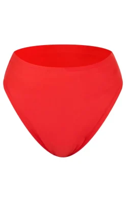 Red Mix & Match High Waisted High Leg Bikini Bottoms