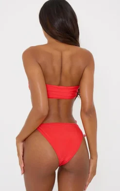 Red Mix & Match Tie Side Bikini Bottoms