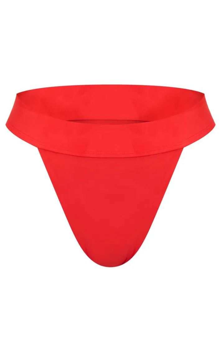 Red Push Up Cupped Mix & Match Bikini Top