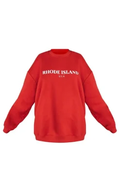 Red Rhode Island Print Sweatshirt