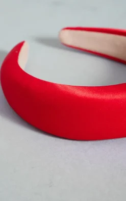 Red Satin Padded Headband